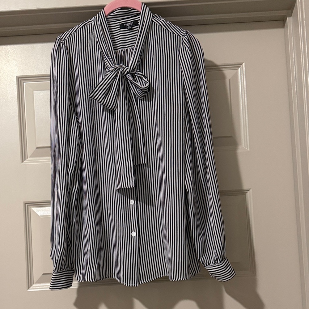 Premise Studio Black and White Striped Top
